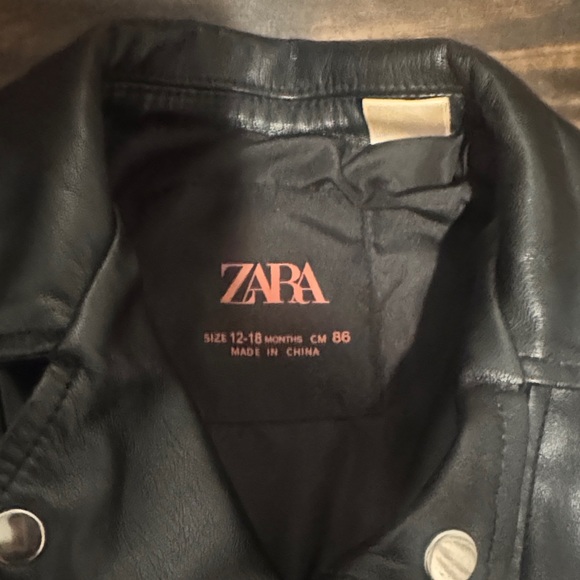Zara Black Faux Leather Biker Jacket - Picture 2 of 5